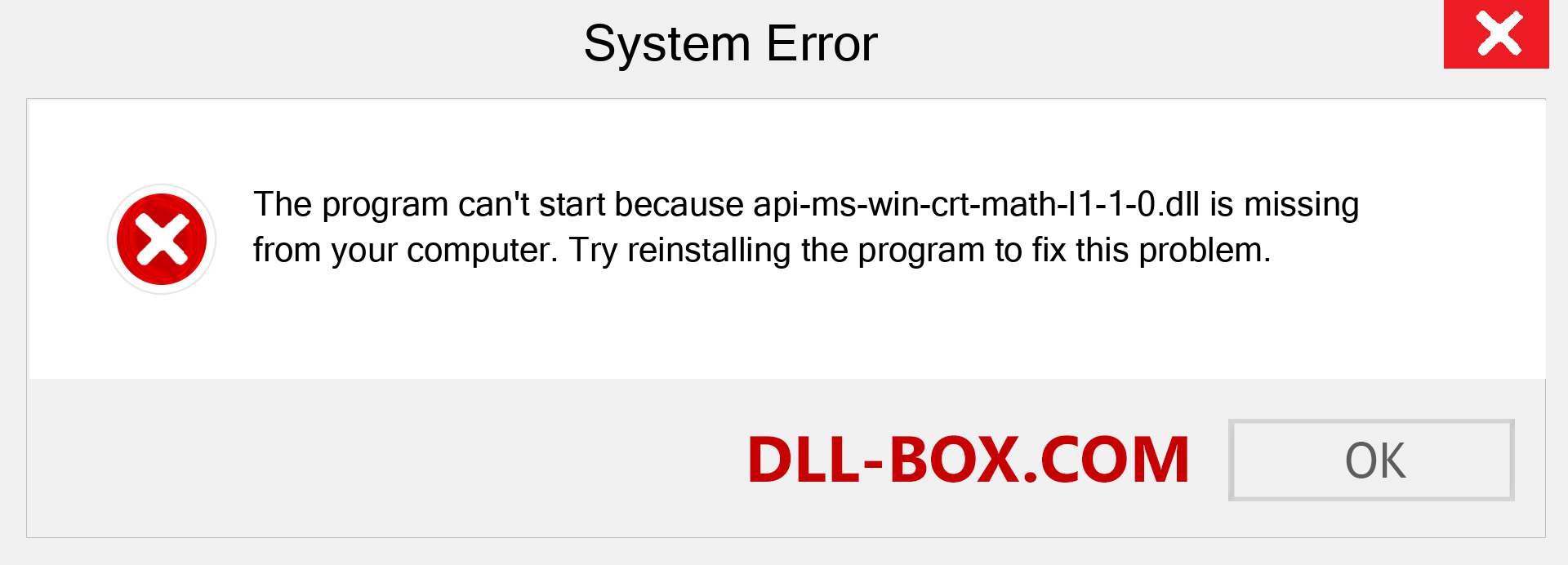  api-ms-win-crt-math-l1-1-0.dll file is missing?. Download for Windows 7, 8, 10 - Fix  api-ms-win-crt-math-l1-1-0 dll Missing Error on Windows, photos, images